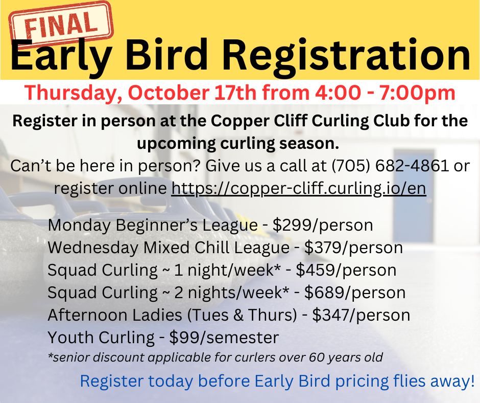 Final Early Bird Registration Event